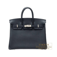 Hermes　Birkin bag 25　Blue ocean　Togo leather　Silver hardware