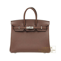 Hermes　Birkin bag 25　Brulee　Togo leather　Silver hardware