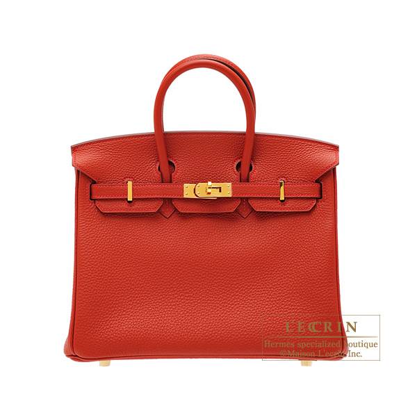 Hermes Birkin 25 Togo Rouge Vermillon Gold Hardware – Coco