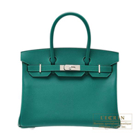 Hermes　Birkin bag 30　Malachite　Epsom leather　Silver hardware