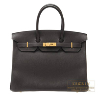 Hermes　Birkin bag 35　Ebene　Clemence leather　Gold hardware