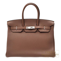 Hermes　Birkin bag 35　Brulee　Togo leather　Silver hardware