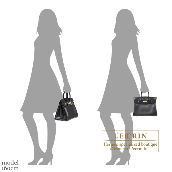 Hermes Birkin bag 25 Black Box calf leather Gold hardware