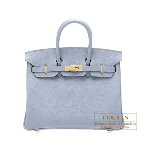 Hermes Birkin 25 Bag Bleu Lin Togo SHW
