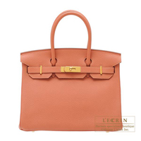 Hermes　Birkin bag 30　Rose tea　Clemence leather　Gold hardware