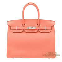 Hermes　Birkin bag 35　Crevette　Clemence leather　Silver hardware