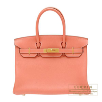 Hermes　Birkin bag 30　Crevette　Clemence leather　Gold hardware