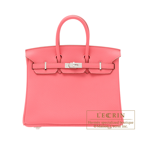 Hermes　Birkin bag 25　Rose lipstick　Togo leather　Silver hardware