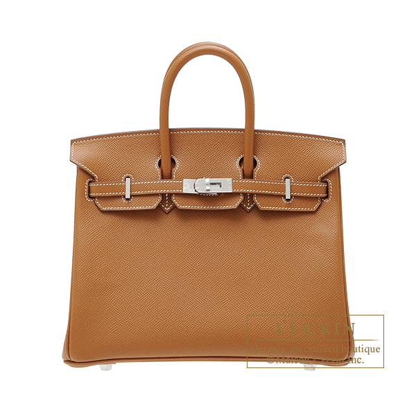 Hermes　Birkin bag 25　Gold　Epsom leather　Silver hardware