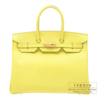 Hermes　Birkin bag 35　Soufre　Epsom leather　Gold hardware