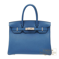 Hermes　Birkin bag 30　Blue de galice　Togo leather　Silver hardware