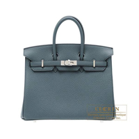 Hermes　Birkin bag 25　Blue orage　Togo leather　Silver hardware