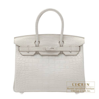 Hermes　Birkin bag 30　Beton　Matt alligator　crocodile skin　Silver hardware