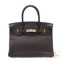 Hermes　Birkin bag 30　Ebene　Clemence leather　Gold hardware