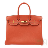 Hermes　Birkin bag 35　Sanguine　Fjord leather　Gold hardware