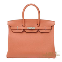 Hermes　Birkin bag 35　Rose tea　Clemence leather　Silver hardware