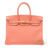 Hermes　Birkin bag 35　Crevette　Clemence leather　Gold hardware