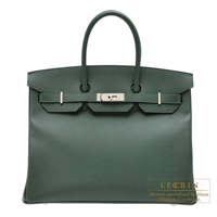 Hermes　Birkin bag 35　Vert anglais　Epsom leather　Silver hardware