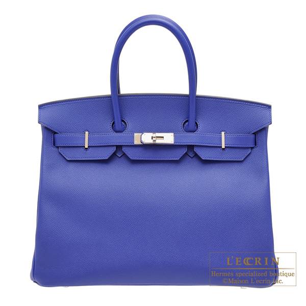 Hermes Birkin bag 35 Blue electric Epsom leather Silver hardware | L ...