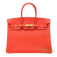 Hermes　Birkin bag 35　Rouge pivoine　Clemence leather　Gold hardware