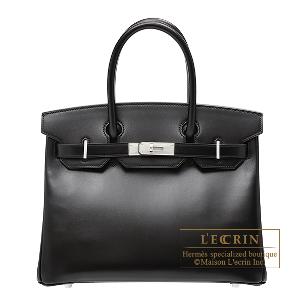 Hermes　Birkin bag 30　Black　Box calf leather　Guilloche hardware