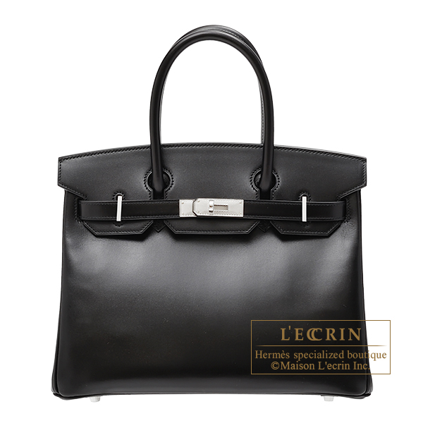 Classic and elegant Black Box Calf Birkin 30 Guilloche HW Glamour