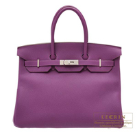 Hermes　Birkin bag 35　Anemone　Togo leather　Silver hardware