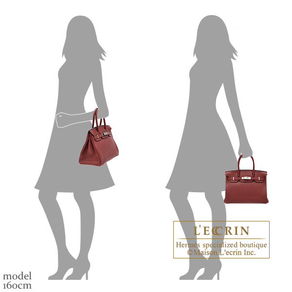 Hermes Rouge H Clemence Leather Birkin Bag