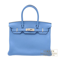 Hermes　Birkin bag 30　Blue paradise　Clemence leather　Silver hardware