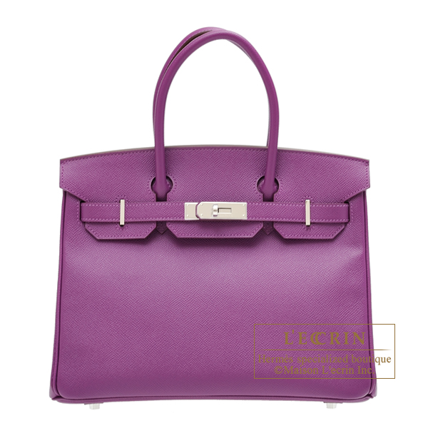 Hermes Birkin bag 30 Anemone Epsom leather Silver hardware L