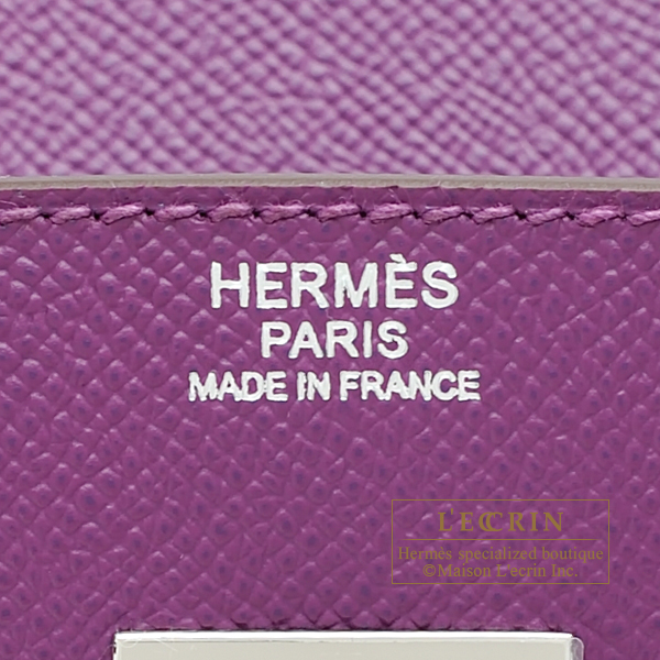 Hermes Birkin 25 Violet Lizard Palladium Hardware - Vendome