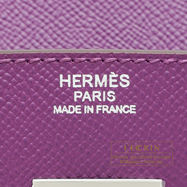 Hermes Birkin 30 Anemone Purple Epsom Leather Bag