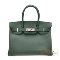 Hermes　Birkin bag 30　Vert anglais　Epsom leather　Silver hardware
