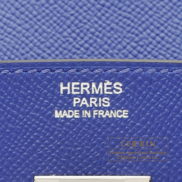 Hermes Birkin bag 30 Blue electric Epsom leather Silver hardware