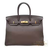 Hermes　Birkin bag 35　Cacao　Clemence leather　Gold hardware