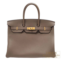 Hermes　Birkin bag 35　Taupe grey　Togo leather　Gold hardware