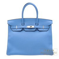 Hermes　Birkin bag 35　Blue paradise　Clemence leather　Silver hardware