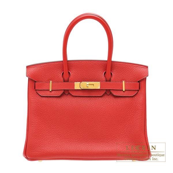 Hermes Kelly 28 Rouge Garance Togo Gold Hardware