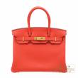 Hermes　Birkin bag 30　Rouge pivoine　Togo leather　Gold hardware