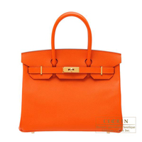 Hermes　Birkin bag 30　Feu　Epsom leather　Gold hardware