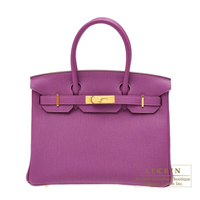 Hermes　Birkin bag 30　Anemone　Togo leather　Gold hardware