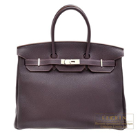 Hermes　Birkin bag 35　Raisin　Clemence leather　Silver hardware