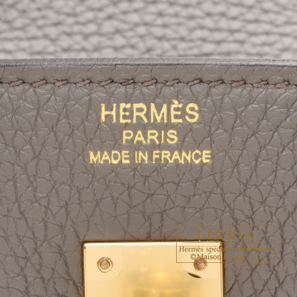 Hermes Birkin Bag 25cm Vert Rousseau Togo Gold Hardware