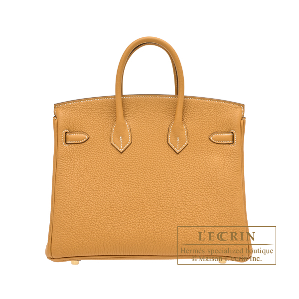 Hermes Birkin bag 25 Natural sable Togo leather Gold hardware