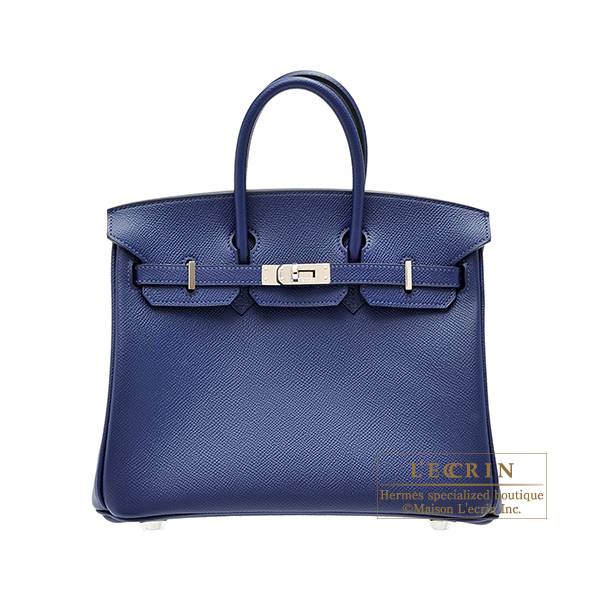 Hermes Kelly Sellier 25cm Blue Sapphire Epsom Gold Hardware