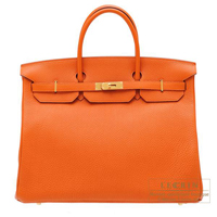 Hermes　Birkin bag 40　Orange　Togo leather　Gold hardware