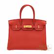 Hermes　Birkin bag 30　Vermillon　Togo leather　Gold hardware