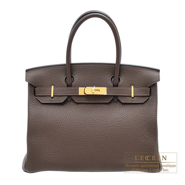 Hermes Birkin bag 30 Cacao Clemence leather Silver hardware