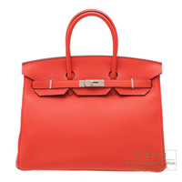 Hermes　Birkin bag 35　Rouge pivoine　Clemence leather　Silver hardware