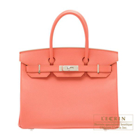 Hermes　Birkin bag 30　Flamingo　Epsom leather　Silver hardware